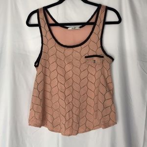 Pink Leaf Lace Tank